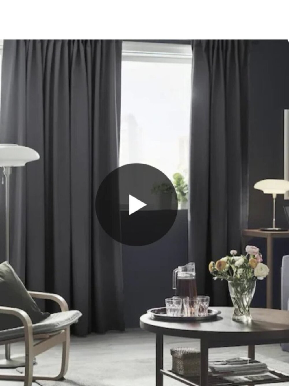IKEA MAJGULL Black-out Curtains, 1 Pair, Dark Gray, 57x84 (105.910.02) New
